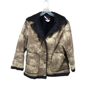 Wiman Women's Size XL Faux Suede Sherpa Lined Rancher Winter Western Jacket USA